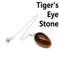 Natural tiger's eye stone egg-shaped dowsing pendulum for divination and crystal healing - Tiger's Eye