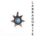 Handmade wire-wrapped labradorite sun pendant necklace for women - Sun / Labradorite (Ancient Bronze)