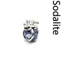 Wholesale silver frog prince pendant holding a natural blue sodalite gemstone ball - Blue Sodalite