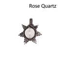 Handmade wire wrapped sun pendant featuring a natural pink rose quartz gemstone - Sun / Rose Quartz Sun (Ancient Bronze)