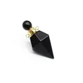 Colgante artesanal de obsidiana negra en forma de diamante para aceites esenciales. - Obsidiana / Dorado