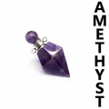 Collana con ciondolo a forma di boccetta di olio essenziale in cristallo di ametista naturale - Ametista / Argento