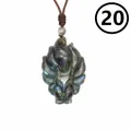 Exquisite hand-carved natural labradorite fox pendant featuring blue labradorescence flash - Style 20-Nine-tailed Fox