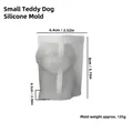 Detailed dimension chart for small teddy dog silicone mold for DIY candle making - Small Teddy Dog Style (YT25231) / Clear White