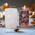Koala on tree stump silicone mold for DIY scented candles including weight and dimensions - Style B Koala Style (YT25014-B) / Clear White