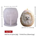 Pomeranian dog egg silicone candle mold for DIY crafts with size measurements - 3D Pomeranian Relief Egg