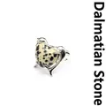 Anello delfino regolabile in argento con pietra di diaspro dalmata a cuore - Pietra Dalmata