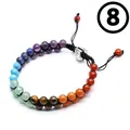Handmade adjustable 7 Chakra natural stone braided bracelet with Om charm variant 8 - Style 8