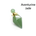 Ciondolo per collana in pietra naturale di aventurina verde a forma di diamante - Giada avventurina / Oro