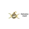Dalmatian Jasper moon pendant in 24K gold plated finish, elegant ins style jewelry. - Pendant Only (No Chain) / Dalmatian Jasper