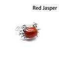 Einzigartiger Krabbenring mit poliertem rotem Stein und silberfarbenem Ringband-Finish - Roter Stein Krabbenring