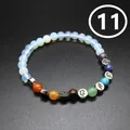 Handgefertigtes Naturstein 7 Chakra 6mm Perlenarmband mit weißen Mondsteinperlen - Stil 11 (Opalith) / 6mm Perle