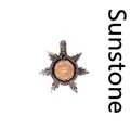 Exquisite handmade wire wrapped sunstone pendant necklace with celestial sun design - Sun / Sunstone Sun (Ancient Bronze)