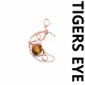 Handmade rose gold wire wrapped crescent moon pendant with natural Tiger's Eye stone - Moon / Tiger's Eye (Rose Gold)