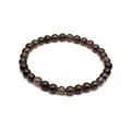 Elegant natural smoky quartz stone bracelet for women featuring 6mm round beads - 6mm / Smoky Quartz