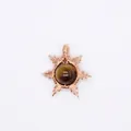 Handcrafted rose gold wire-wrapped sun pendant featuring natural tiger's eye stone. - Sun / Tiger's Eye (Rose Gold)