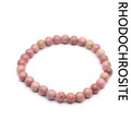 Natural 6mm pink rhodochrosite round bead bracelet for women, simple crystal jewelry - 6mm / Rhodonite
