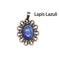 Vintage Bronze-Anhänger mit natürlichem blauem Lapislazuli-Stein - Lapislazuli