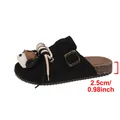 Detailed side view showing 2.5cm heel height on black platform clog sandals for women - 36 / Black