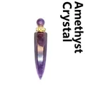 Natural purple amethyst gemstone hexagonal cone essential oil bottle necklace - Amethyst / Gold