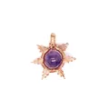 Handmade wire-wrapped sun pendant with purple amethyst gemstone in gold finish - Sun / Amethyst (Rose Gold Tone)