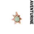Hand-woven sun pendant with green aventurine gemstone in a gold wire-wrapped design - Sun / Green Aventurine (Rose Gold Tone)