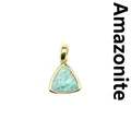 Small triangular natural Amazonite pendant with gold-plated metal bezel - Amazonite (Triangle) / Gold