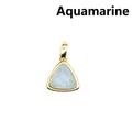 Small gold-plated triangular aquamarine pendant with elegant natural stone texture - Aquamarine (Triangle) / Gold