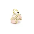 Elegante anello regolabile in filo d'oro avvolto a mano con pietra grezza di quarzo rosa - Anello Regolabile Avvolto a Mano / Quarzo rosa
