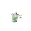 Naturgrüner Aventurin-Jade-Schildkrötenring mit verstellbarem offenem Silberband - Aventurin-Jade