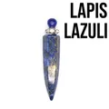 Natural lapis lazuli gemstone hexagonal cone aromatherapy perfume bottle pendant charm - Lapis Lazuli / Silver