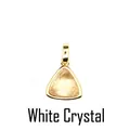 Elegant small triangular natural white crystal pendant with polished gold-plated frame - White Crystal (Triangle) / Gold