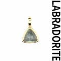 Small triangular faceted labradorite pendant with golden metal setting - Labradorite (Triangle) / Gold