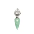Collana con pendente a cono in avventurina verde naturale e sfera cava in argento - Stile Cono Sfera Traforata / Avventurina (Argento)