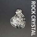 Élégant pendentif en cristal blanc naturel en forme de cœur avec une rose argentée - Cristal blanc