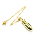 Vista dettagliata di un pendolo conico in ottone dorato con catena e charm a sfera cava. - Style 3 (Polished Cone) / Oro