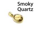 Dainty oval faceted smoky quartz pendant with gold-plated bezel for necklaces - Smoky Quartz (Oval) / Gold