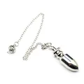 Pendolo divinatorio conico in metallo argento con catena fine e dettaglio a sfera - Style 3 (Polished Cone) / Argento