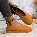 Vintage mustard yellow soft suede flats for women with a 2.0cm low heel SKU variant - 36 / Turmeric