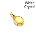 Elegant gold-plated oval pendant featuring a faceted natural white crystal gemstone - White Crystal (Oval) / Gold