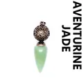 Pendaglio in avventurina naturale a forma di cono con sfera cava in metallo vintage - Stile Cono Sfera Traforata / Avventurina (Bronzo Antico)