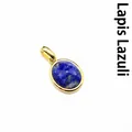 Elegant small oval faceted natural lapis lazuli pendant with a polished gold-plated frame - Lapis Lazuli (Oval) / Gold