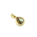 Natural teardrop labradorite pendant with elegant gold-plated faceted gemstone setting - Labradorite (Water Drop) / Gold