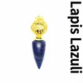 Ciondolo a cono in lapislazzuli naturale con sfera in filigrana cava dorata - Stile Cono Sfera Traforata / Lapislazzuli (Oro)