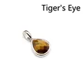 Faceted teardrop shaped natural tiger eye stone pendant with silver plated bezel setting - Tiger's Eye (Water Drop) / Silver