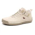 Botas casuales beige de media caña con suelas cosidas a mano y detalles de logo sport - 35 / Beige