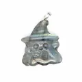 Macro detail of natural labradorite wizard ghost pendant showing blue iridescent flash - Wizard Ghost (2) / 42x3x11mm