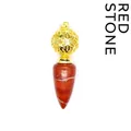 Pendente conico elegante in diaspro rosso con sfera traforata dorata per collana moda - Stile Cono Sfera Traforata / Rosso Rubino (Oro)
