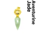 Pendente conico in avventurina verde naturale con sfera a gabbia dorata traforata - Stile Cono Sfera Traforata / Avventurina (Oro)