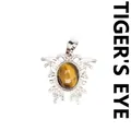 Motto-Anhänger im Vintage-Stil mit einem natürlichen ovalen Tigerauge-Edelstein - Tigerauge